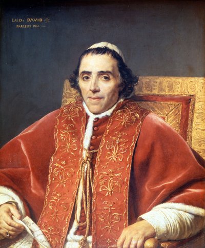 Pius VII (1742 - 1823). Jacques Louis David (1748-1825) tarafından yapılan boyama. Louvre müzesi. Paris by Jacques Louis David