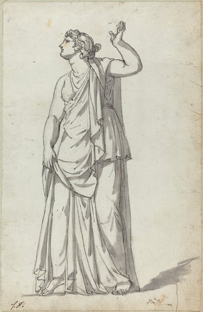 Bir İlham Perisi Roma Heykeli (Anchyrrhoe) by Jacques Louis David