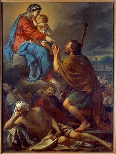 Aziz Roch, vebanın sona ermesi için Bakire'ye dua ediyor. Jacques Louis David'in (1748-1825) tablosu by Jacques Louis David