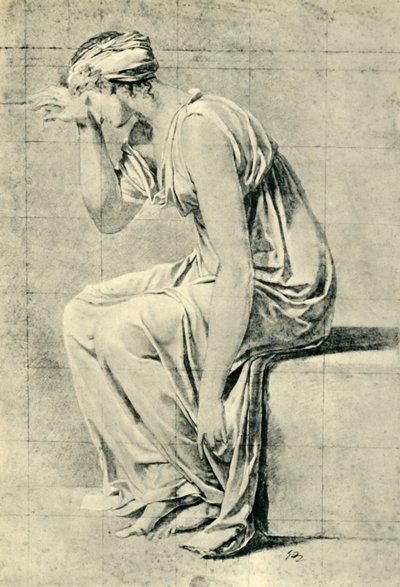 Oturan kadın, 18. yüzyılın sonu ve 19. yüzyılın başı, 1943. by Jacques Louis David