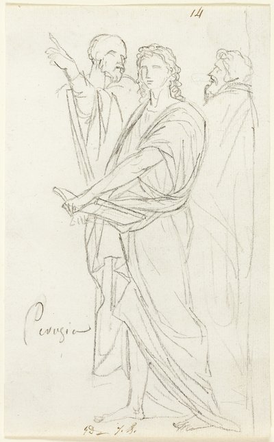 Üç Klasik Figür Çizimi by Jacques Louis David