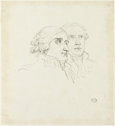 Kartalların Dağıtımı için Çalışmalar: Archi-Chancelier, Cambacérés ve Archi-Trescrier, Lebrun by Jacques Louis David