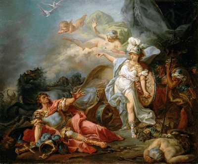 Mars ve Minerva Arasındaki Dövüş, yaklaşık 1771. by Jacques Louis David
