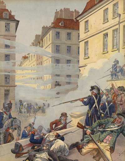 Fransa sokaklarında devrimci huzursuzluk by Jacques Marie Gaston Onfray de Breville (Job)