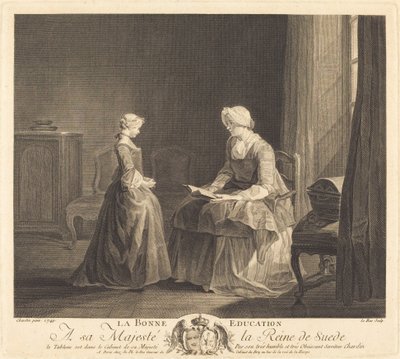 La Bonne eğitimi (İyi Eğitim) by Jacques Philippe Le Bas after Jean Siméon Chardin