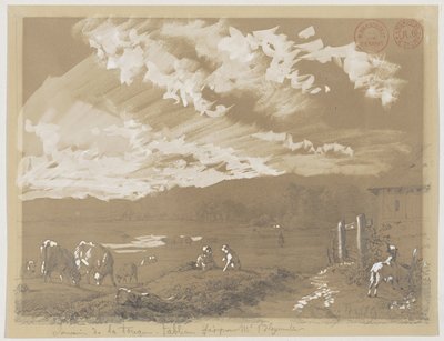 Kadın ve köpek ile manzara by Jacques Raymond Brascassat