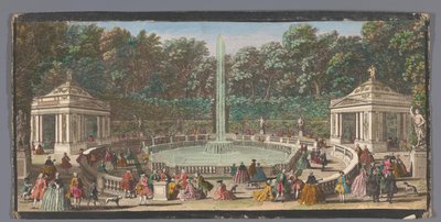 Versailles Les Domes Bahçesindeki Bosquet des Dômes'un görünümü (nesne üzerindeki başlık) by Jacques Rigaud (possibly)
