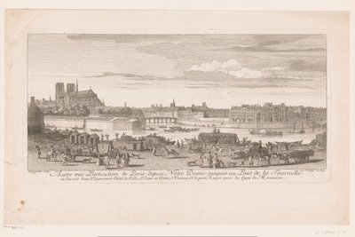 Gezicht op Parijs van de Notre Dame tot de Pont de la Tournelle Notre-Dame'den Pont de la Tournelle'ye Paris manzarası (...) Quai de Miramion'dan alınmıştır (nesne üzerindeki başlık) by Jacques Rigaud