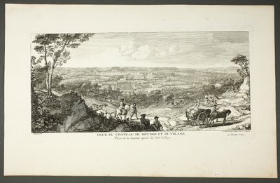 Le Château de Meudon serisinden Meudon Kraliyet Sarayı ve Köyünün görünümü by Jacques Rigaud