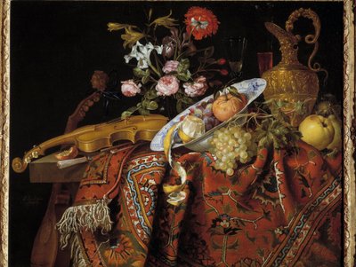 Keman ve akuamarin ile natürmort Resim Jacques Samuel Bernard (1615-1687) by Jacques Samuel Bernard
