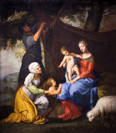 Kutsal Ailenin Huzuru,1630-40 (tuval üzerine yağlıboya) by Jacques Stella
