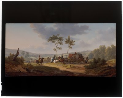 Bir Vagon Trenine Refakat Eden Süvariler by Jacques Swebach Desfontaines