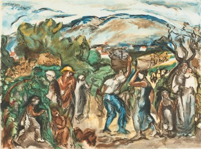 Hasat Rakamları Friesz, Les Vendanges (orijinal başlık) by Jacques Villon