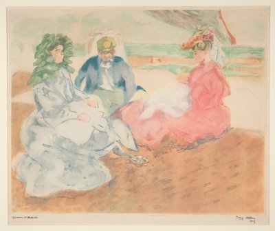 Çadırın Altında, Sahilde (Blonville) by Jacques Villon