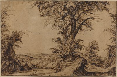Uyuyan Köylülerle Manzara by Jacques de Gheyn II