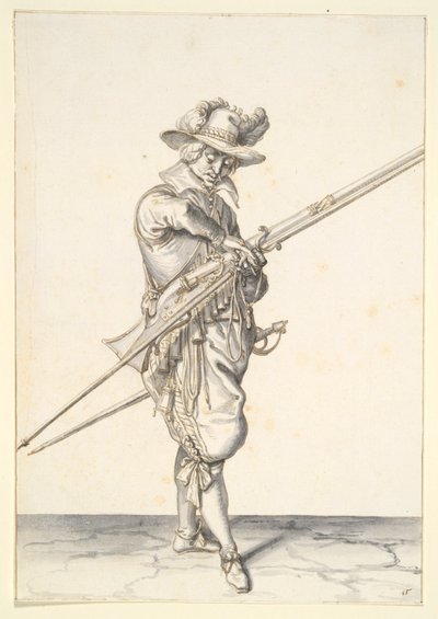 Asker Tüfeği Ateşlemeye Hazırlanıyor by Jacques de Gheyn II