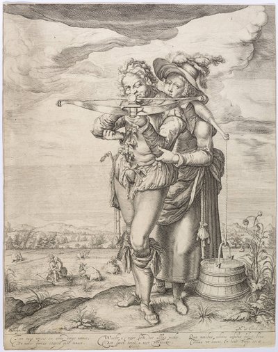 Arbaletçi ve Sütçü Kız, c. 1610. by Jacques de Gheyn the Younger