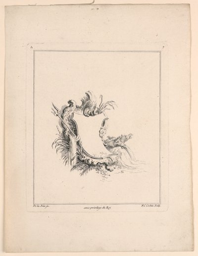 Rozet, "Recueil Nouveau de Differens Kartuş"tan by Jacques de Lajoüe