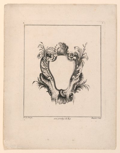 Rozet, "Recueil Nouveau de Differens Kartuş"tan by Jacques de Lajoüe