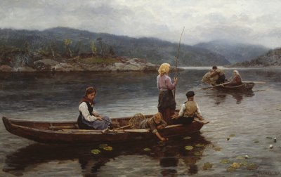 gölde balık tutan insanlar by Jahn Ekenaes