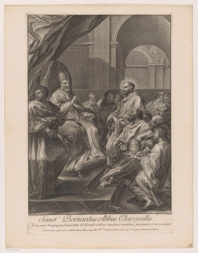 Heilige Bernard van Clairvaux voor paus Masum II Saint Bernard, Clareuallis