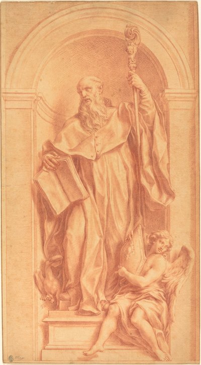 Bir Niş İçinde Aziz Benedict Heykeli by Jakob Frey
