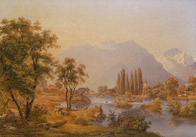 Manastır Kilisesi ile Aare Nehri ve Interlaken