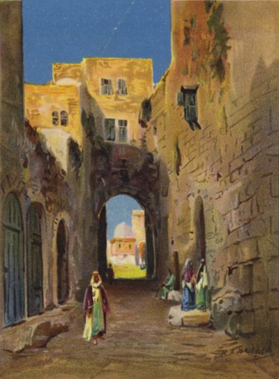 Tapınak alanına giden cadde (renkli taş) by James (after) Clark