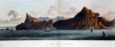 19. yüzyılda Sainte Helene (Sainte-Helene) adasının görünümü. Suluboya, James Wathen (d. 1828) Paris, Musee de l