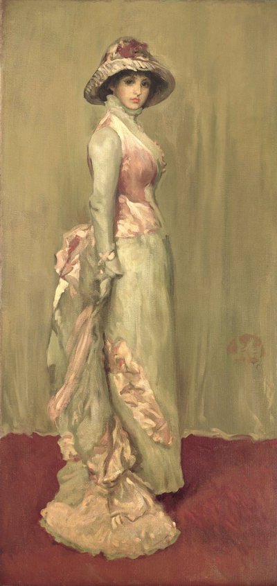 Pembe ve Gri Uyum: Lady Meux by James Abbott McNeill (attr.to) Whistler
