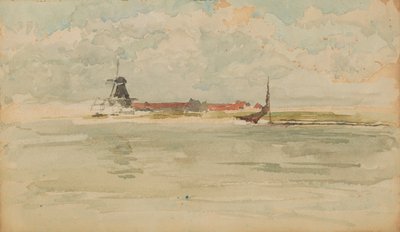 Küçük Bir Kırmızı Not - Dordrecht, 1884. by James Abbott McNeill Whistler