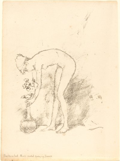 Çıplak Model Çiçek Düzenleme, c. 1892. by James Abbott McNeill Whistler