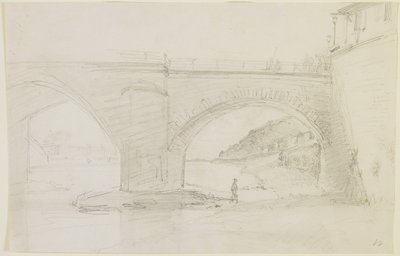 Bir köprü, 1858 (kirli beyaz dokuma kağıt üzerine kurşun kalem) by James Abbott McNeill Whistler