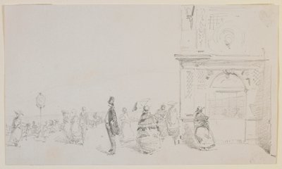 Bir gezinti yolundaki bir grup figür, 1857. by James Abbott McNeill Whistler