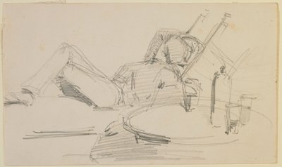 Bir yatakta uzanmış bir adam, 1858. by James Abbott McNeill Whistler