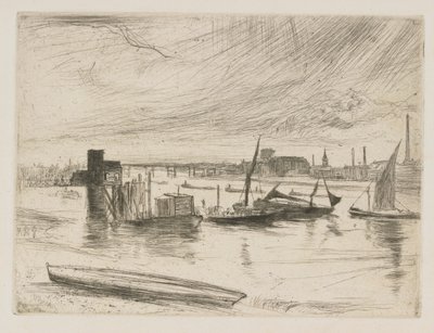 Battersea Dawn Cadogan İskelesi, 1863. by James Abbott McNeill Whistler