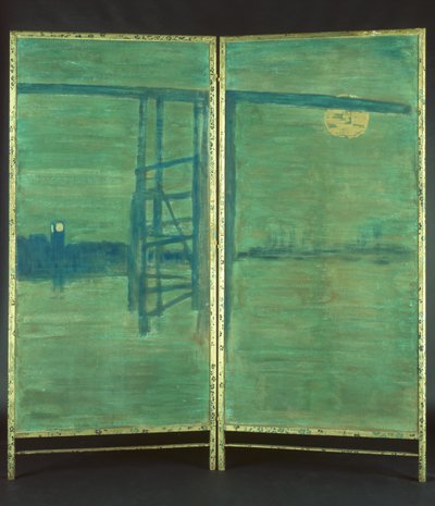 Mavi ve Gümüş: Ekran, Eski Battersea Köprüsü ile by James Abbott McNeill Whistler