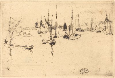 Tekneler, Dordrecht, 1884. by James Abbott McNeill Whistler