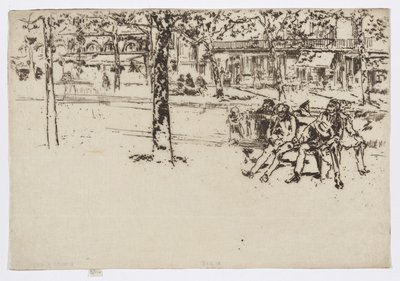 Boulevard Poissonière, Paris, c.1892-93 (gravür; kağıt üzerine mürekkep) by James Abbott McNeill Whistler