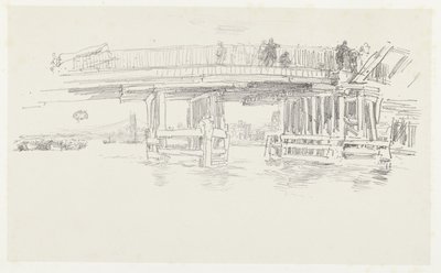 Thames üzerinde köprü Eski Battersea Köprüsü by James Abbott McNeill Whistler