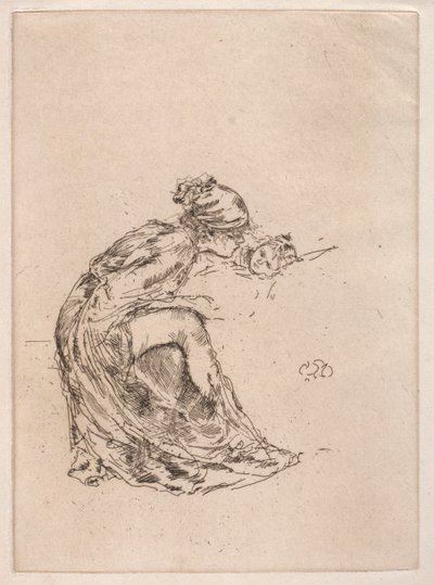 Cameo, No. 1 Anne ve Çocuk, c. 1890-1893. by James Abbott McNeill Whistler