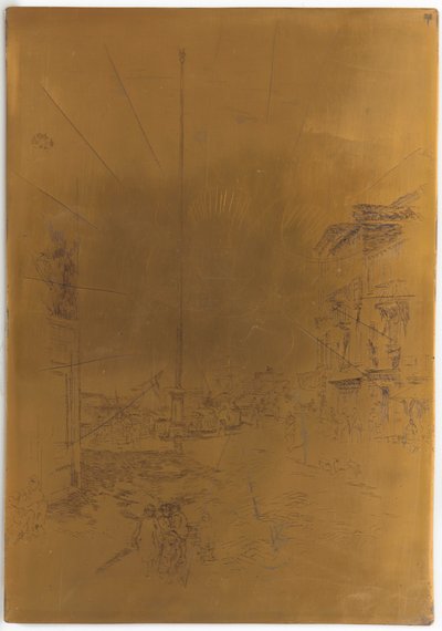 Küçük Direk için İptal Edilen Baskı Plakası, 1879-1880. by James Abbott McNeill Whistler