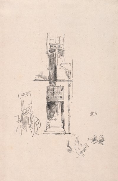 Horozlar ve Tavuklar, Hotel Colbert, 1891. by James Abbott McNeill Whistler