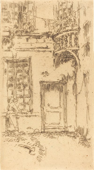 Avlu, Rue P.L. Kurye, 1888. by James Abbott McNeill Whistler