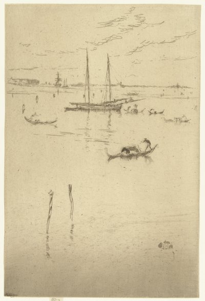 de kleine lagüne Küçük Lagün Venedik: On iki gravür (dizi adı) by James Abbott McNeill Whistler