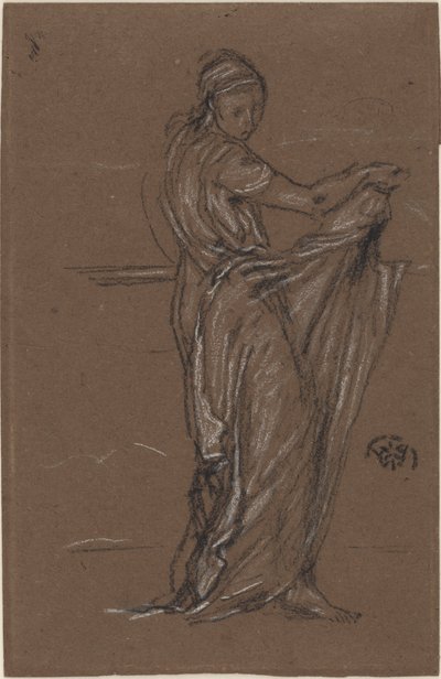 Drapeli Kadın Figürü, 1870-1873. by James Abbott McNeill Whistler