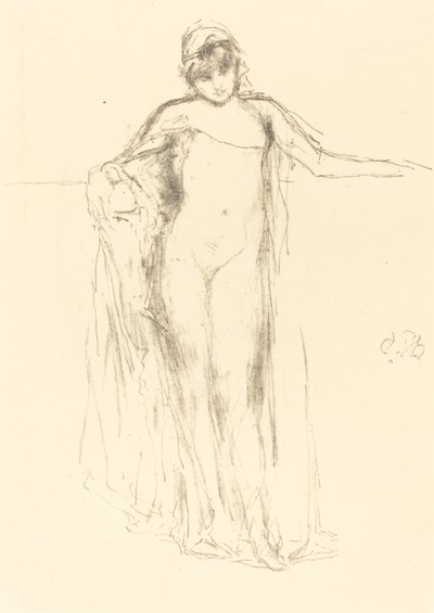 Drapeli Model, Ayakta, 1893. by James Abbott McNeill Whistler