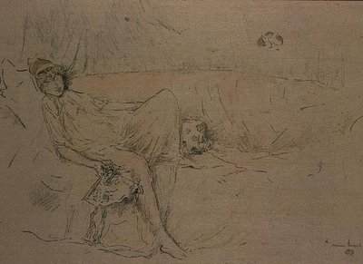 Dökümlü figür uzanmış (lito) by James Abbott McNeill Whistler