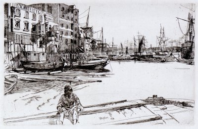 Eagle Wharf (Tyzac, Whitely ve Co) by James Abbott McNeill Whistler