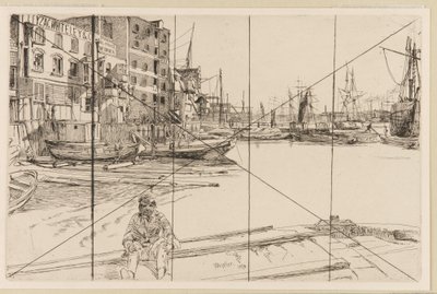 Eagle Wharf Tyzac Whiteley and Co., 1859. by James Abbott McNeill Whistler